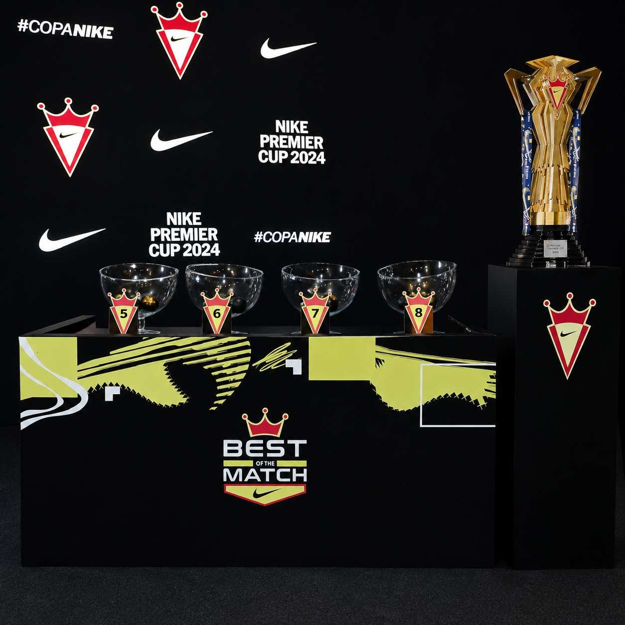 Backdrop evento displays de mesa Nike Premier Cup